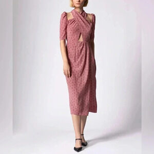 EQUIPMENT Aveline Geometric Cutout Midi Dress Size 4 NWOT